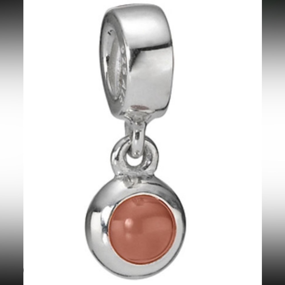 Authentic Pandora Retired Sterling Silver Pink Opal Cabochon Dangle 790537POP 🌸